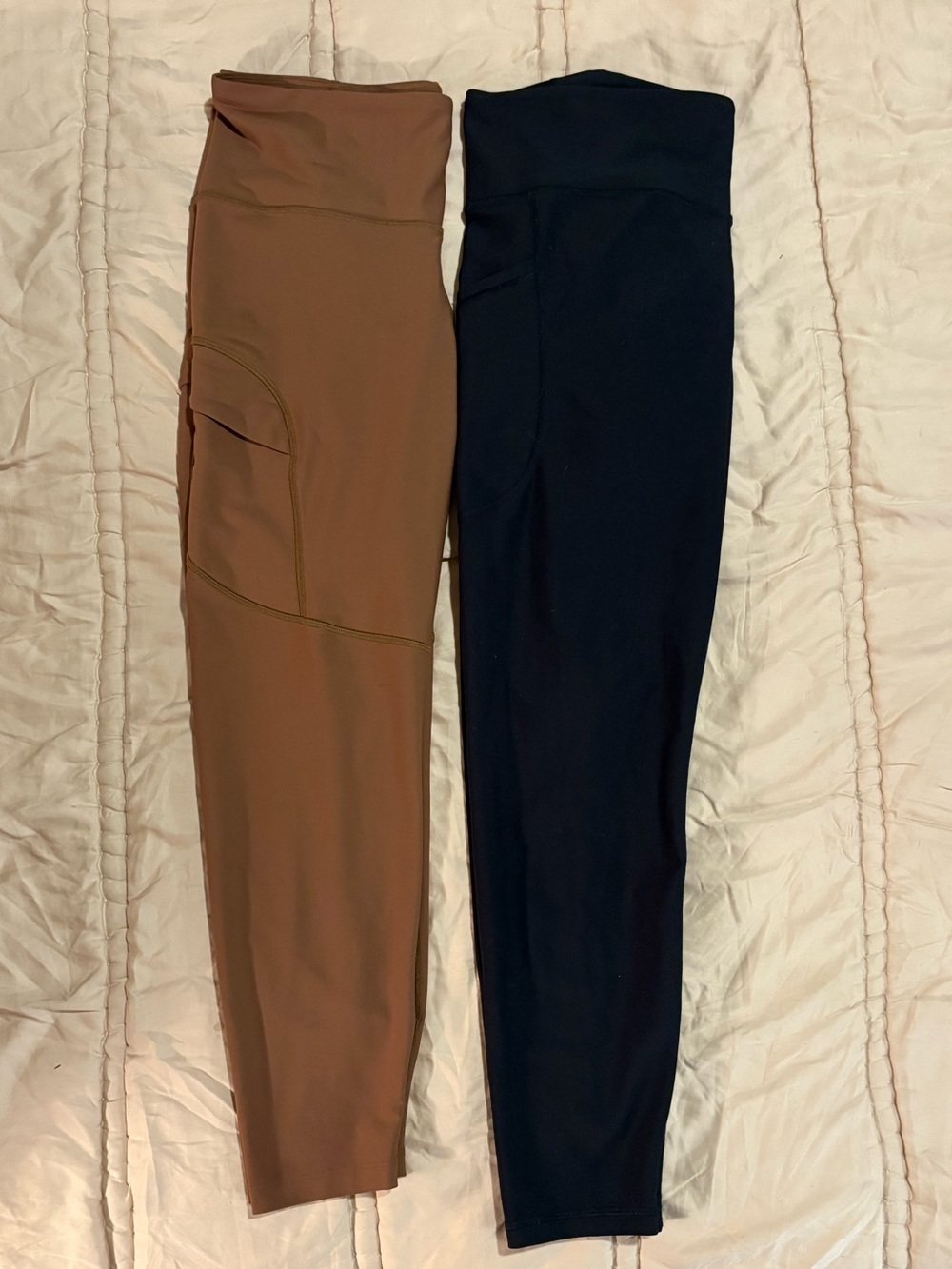 Old Navy Active High-Rise Leggings - two pairs- Black and Camel Brown
